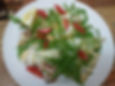 Calamari alla piastra con rucola e pomodoro