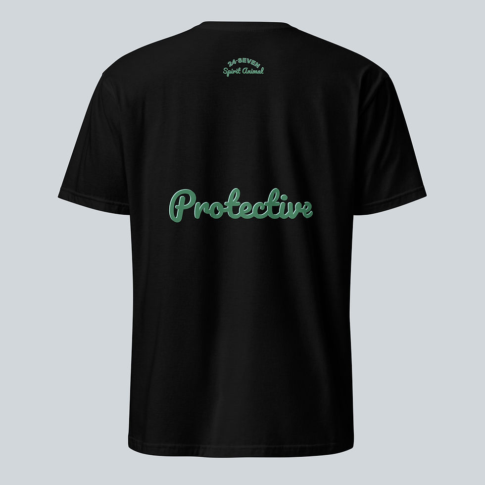 Thumbnail: Back view of Protective Bear Unisex T-Shirt in the colour Black