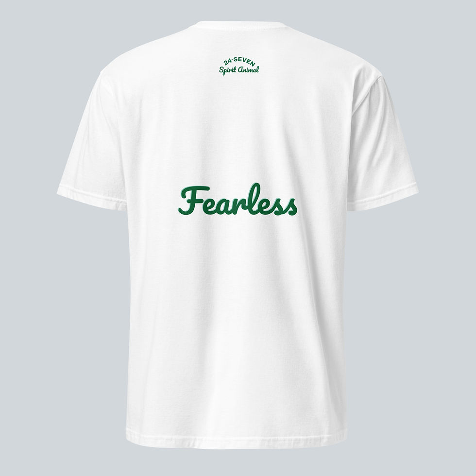 Thumbnail: Back view of Fearless Eagle Unisex T-Shirt in the colour White