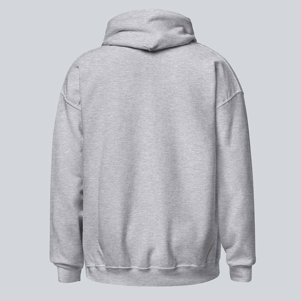 Thumbnail: Back view men’s and women's sport grey Night Owl unisex hoodie