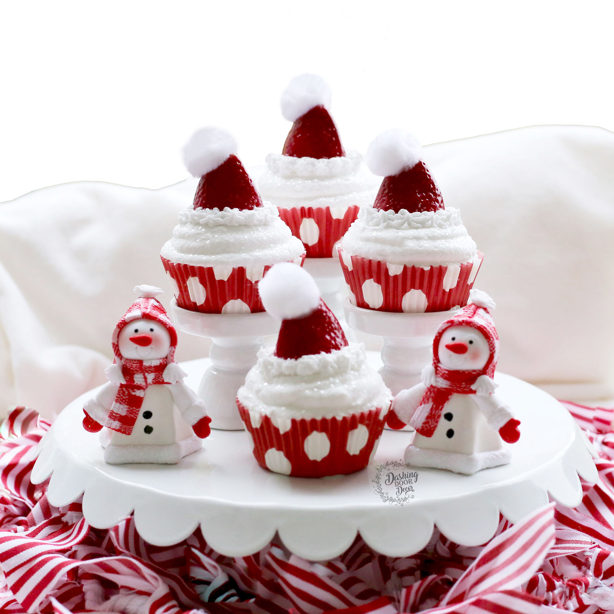 Fake Santa Strawberry Cupcake for Display