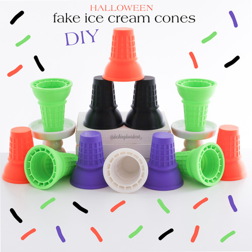 SALE!! DIY Fake Ice Cream Cones in Spooky Halloween Colors