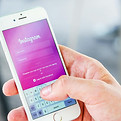 Instagram app on smartphone screen for social media management