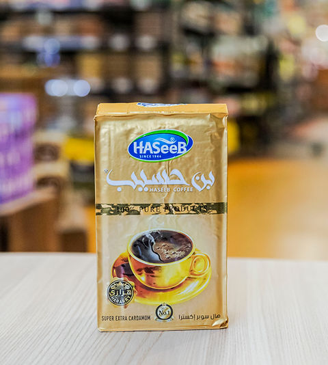 Haseeb Super Extra Cardamom Ground Coffee - 500g Bag (Hararry Blend)