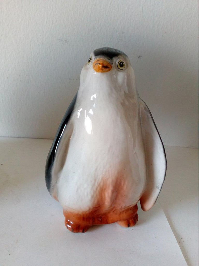 Miniatura: "Ronzan" Lenci Group of three ceramic Penguins signed, Italy 1950.