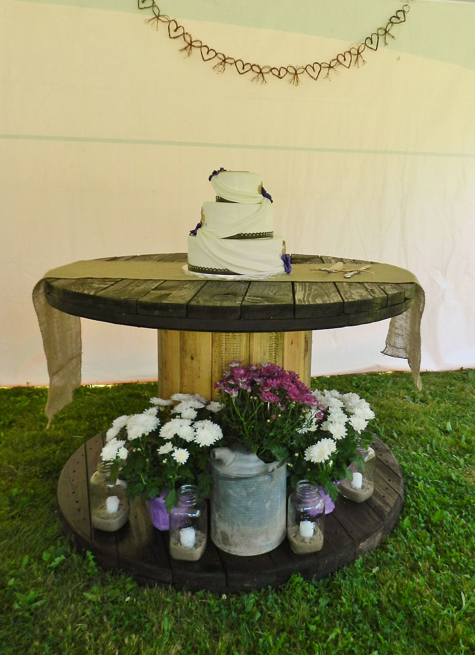 Wooden Reel Table (stained)