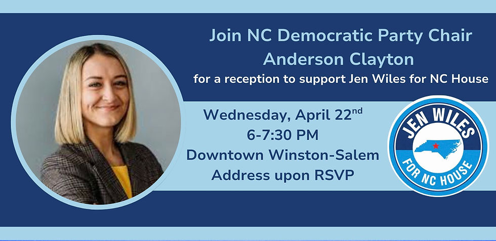 Reception for Jen Wiles with NCDP Chair Anderson Clayton!