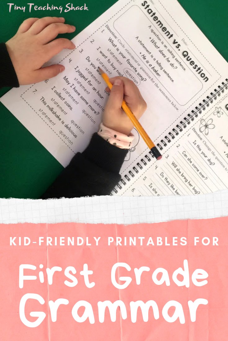 First Grade Common Core Grammar And Vocabulary No Prep Printables