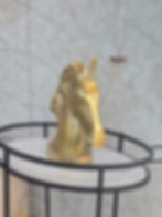 Gold horse head sculpture . Beautiful Decore Accent piece