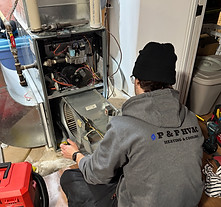 Furnace blower motor being repaired by P & P HVAC in Ottawa, ON