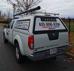 P & P HVAC service truck providing heating and cooling in Ottawa