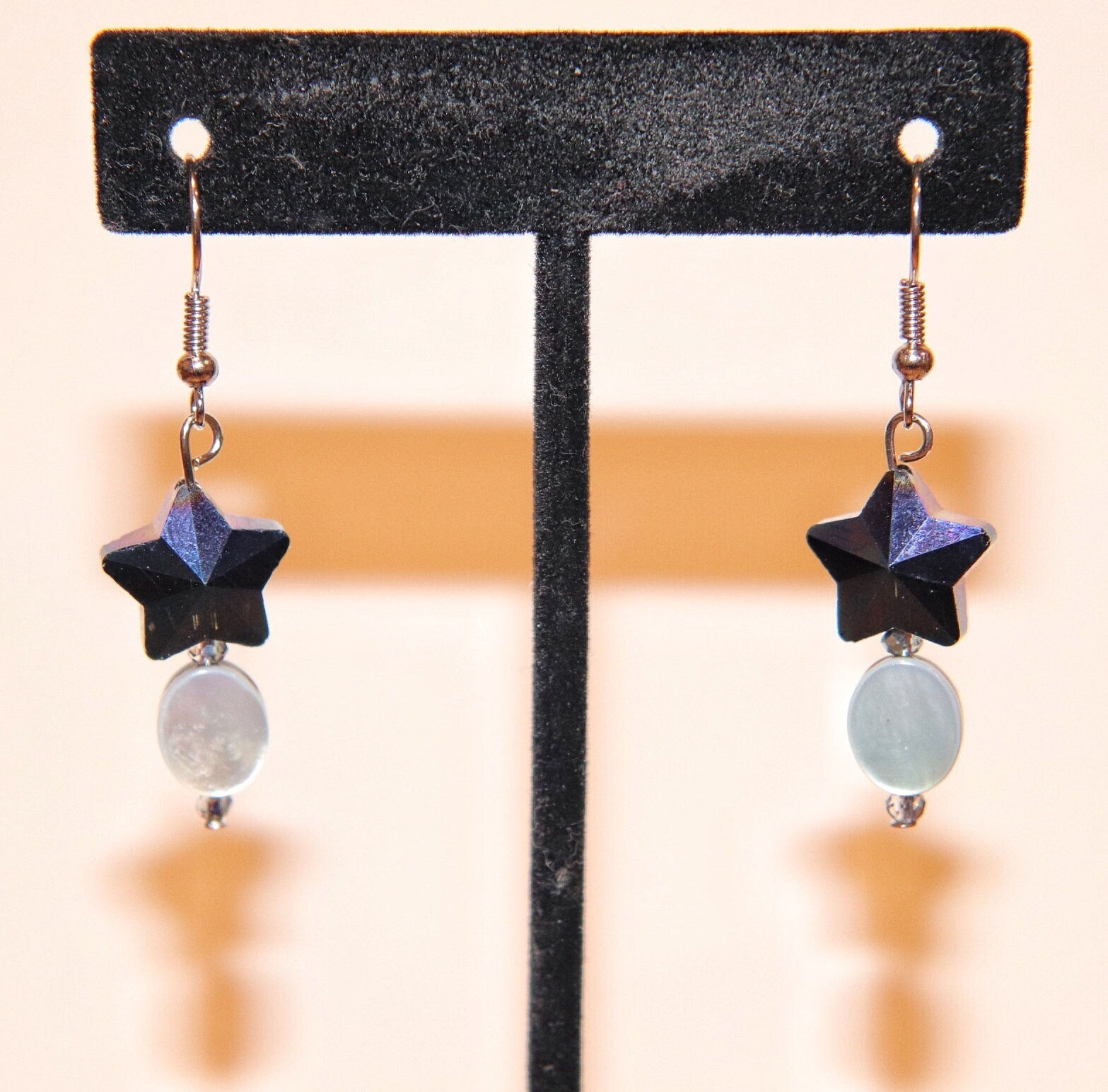 Blue Star, Abalone Shell, Silver, Dangle, Earrings