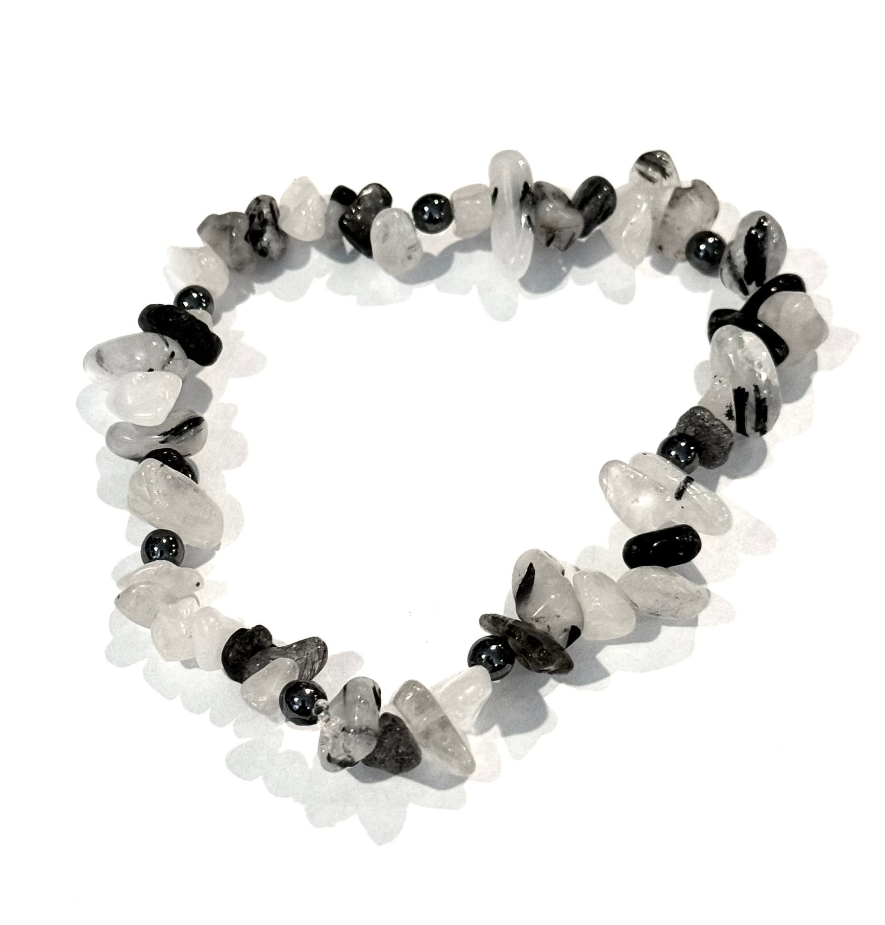 Tourmalinated Quartz, Hematite, Adjustable, Bracelet