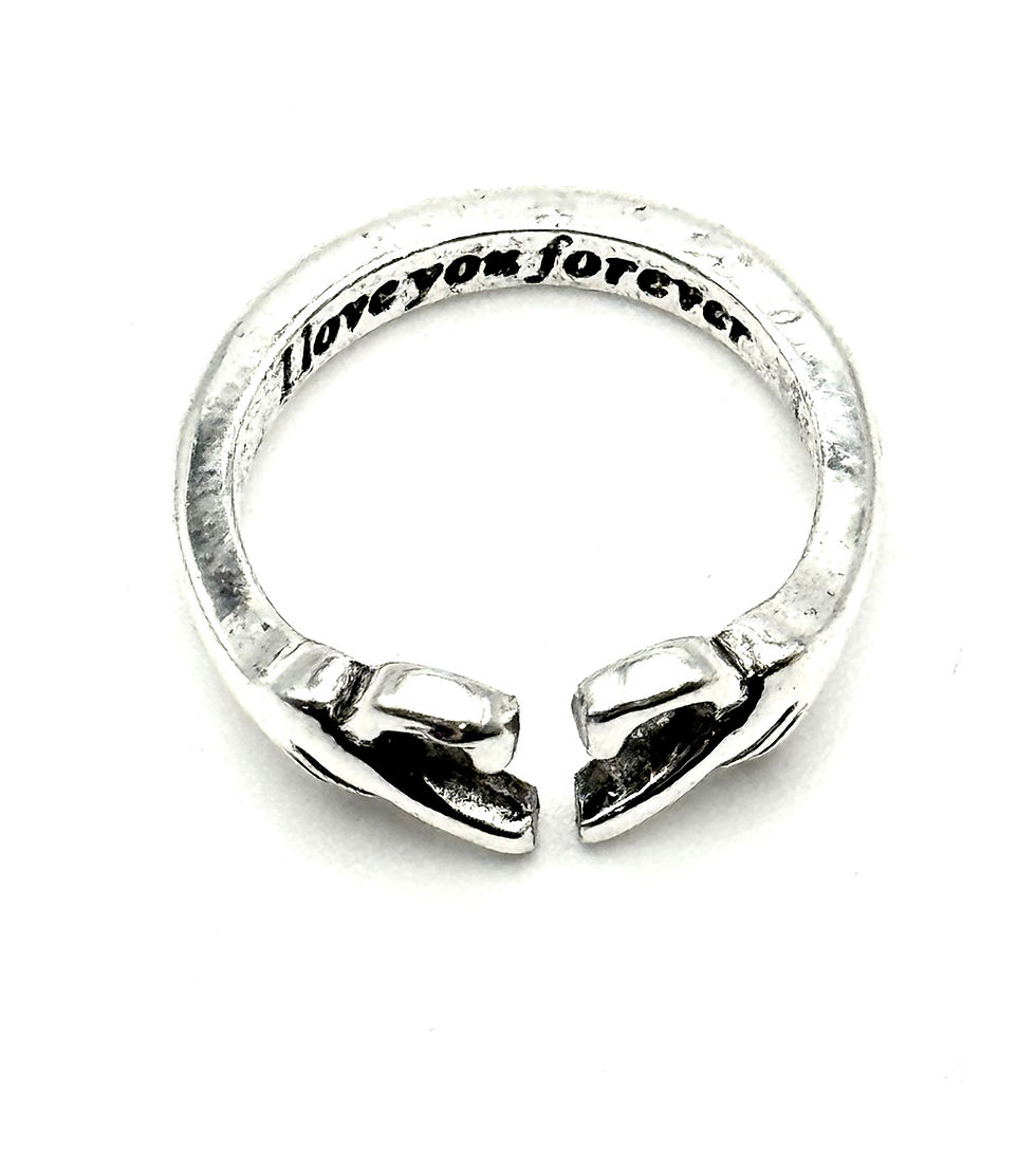 Thumbnail: Silver, Gold, Heart Hands, I Love You Forever, Adjustable, Ring