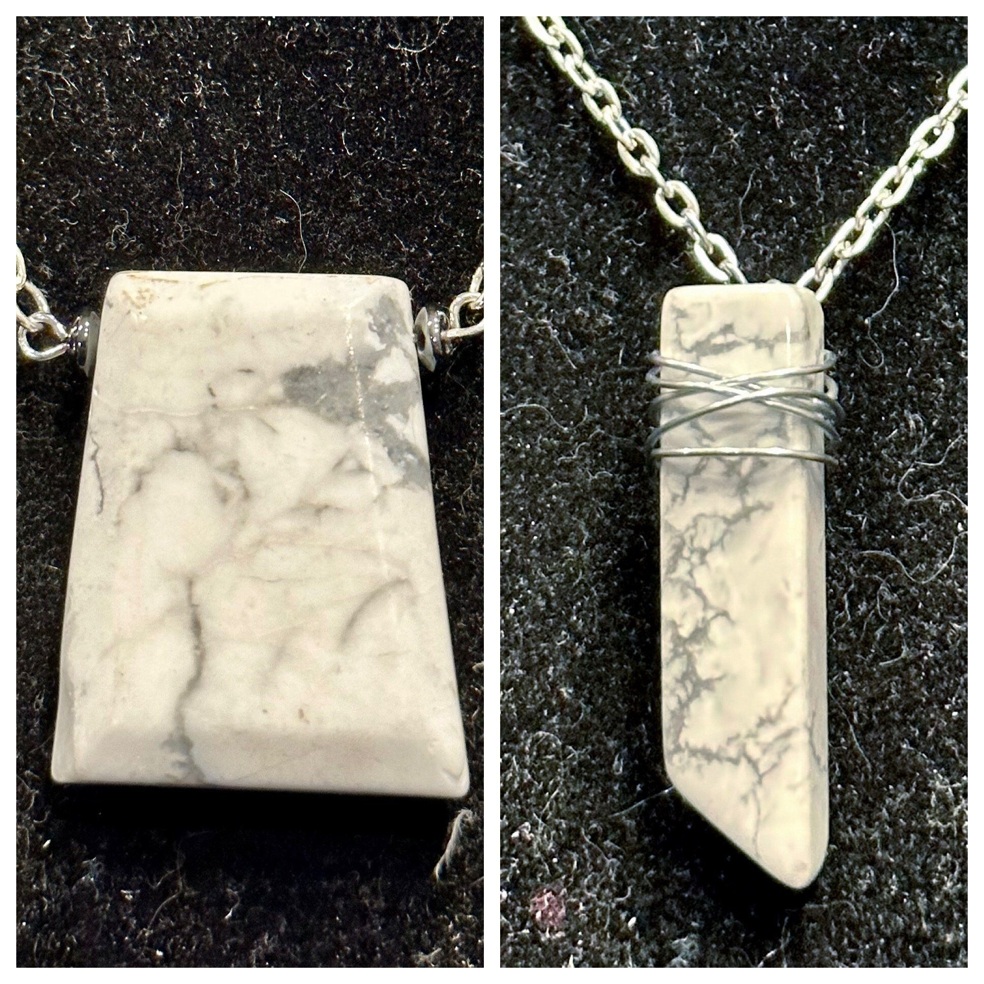 Howlite, Big, and Small, Pendant, Necklace