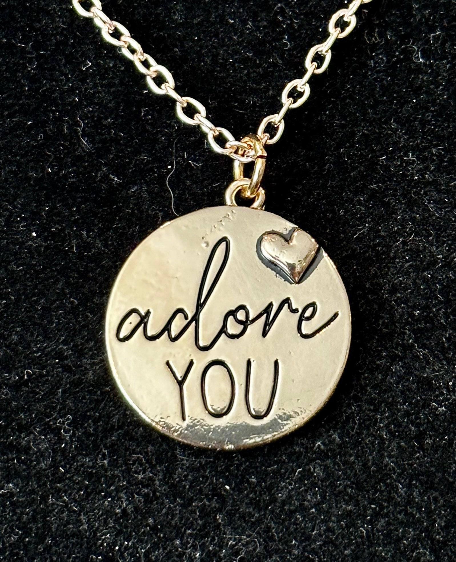 Rose Gold, Adore You, Heart, Round, Pendant, Necklace - SerenityGraceJewelry