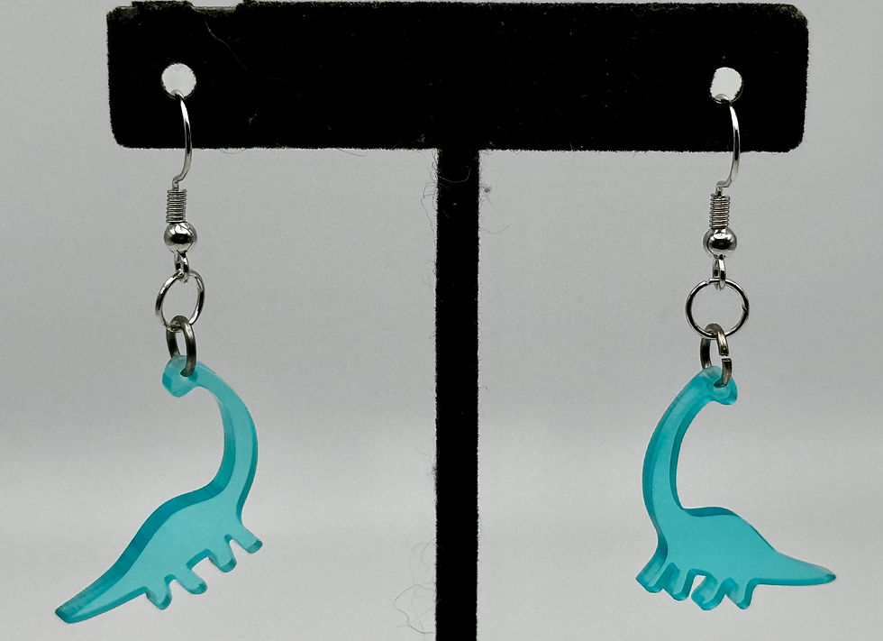 Colored, Dinosaur, Dangle, Earrings - SerenityGraceJewelry