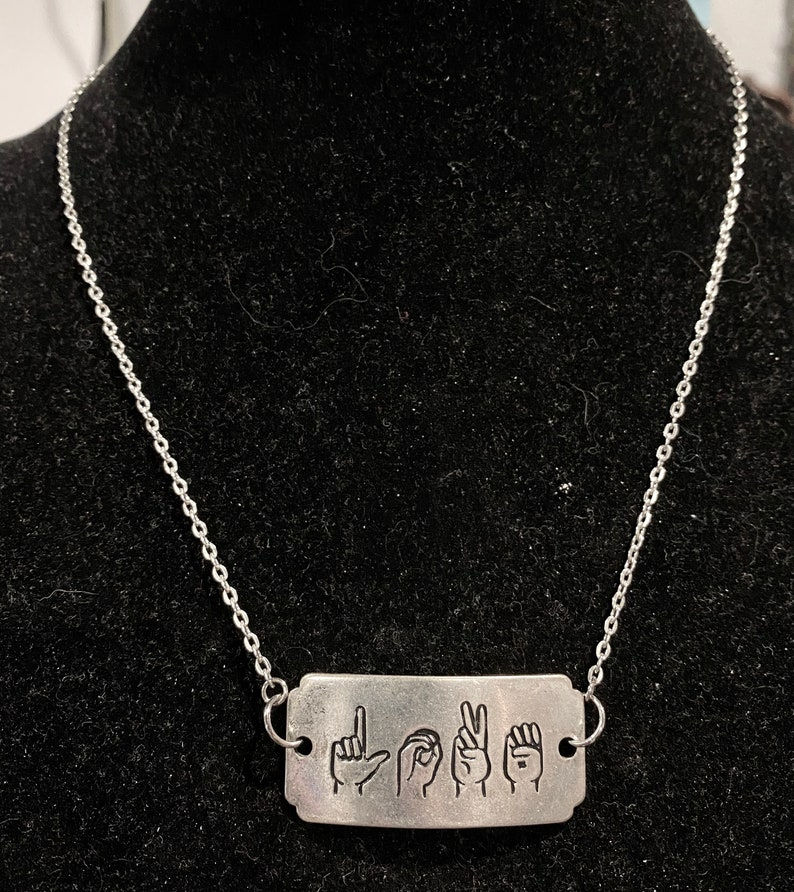 Love, Sign Language, Silver, Pendant, Necklace - SerenityGraceJewelry