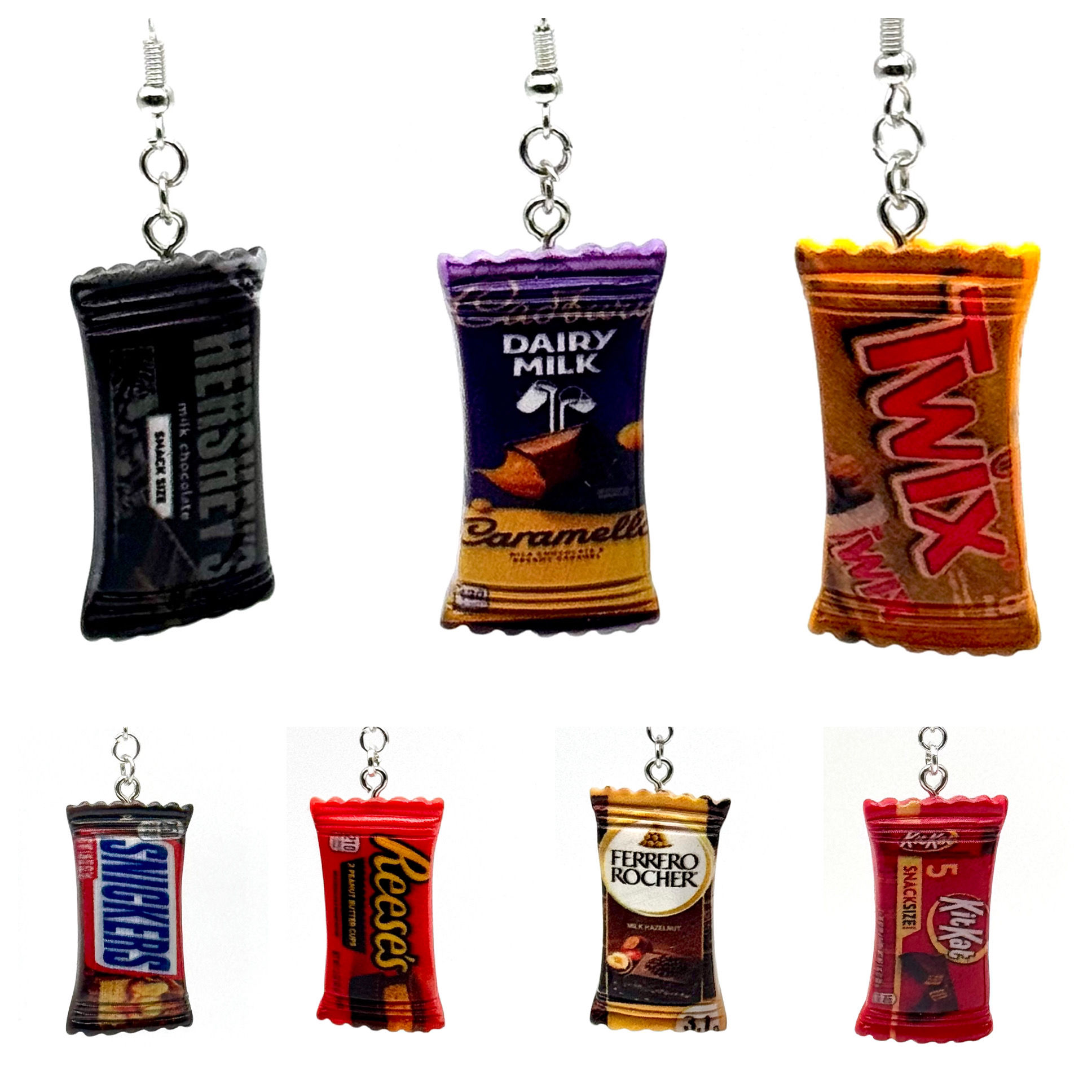 Chocolate, Candy Bar, Dangle, Earrings