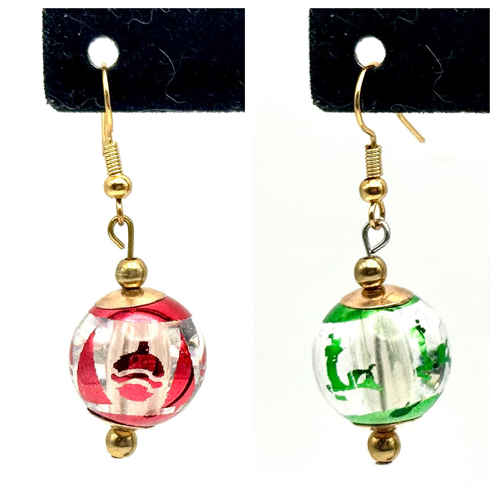 Ornament, Ball, Gold, Dangle, Earrings