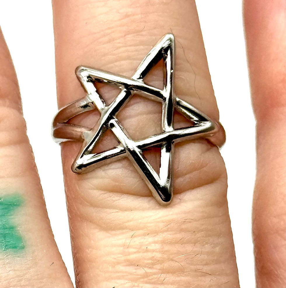 Thumbnail: Star, Silver, Adjustable, Ring