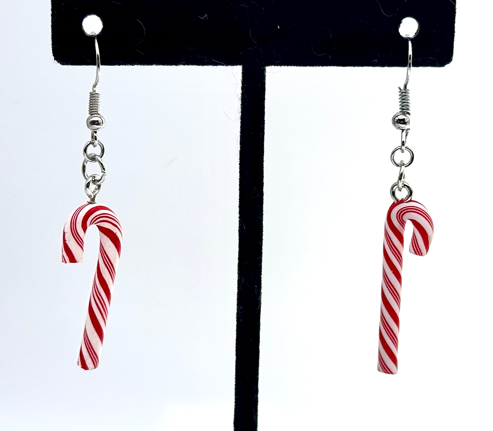 Thumbnail: Candy Cane, Dangle, Earrings