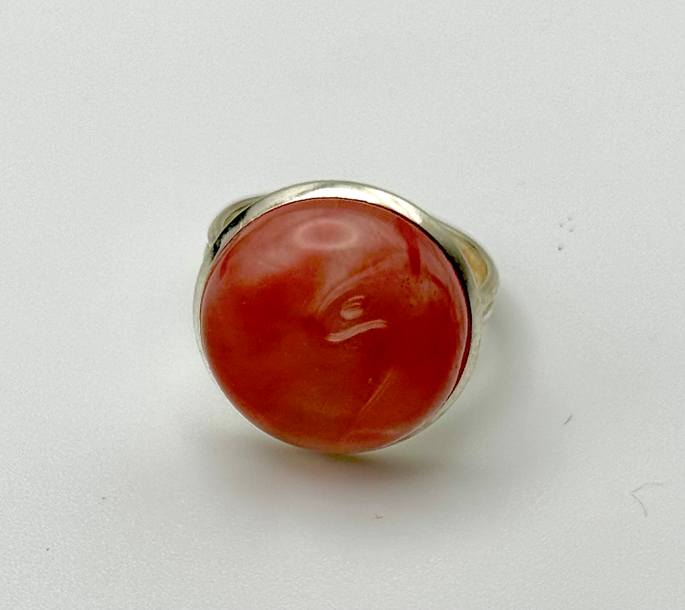 Thumbnail: Strawberry, Quartz, Silver, Bronze, Adjustable, Rings - SerenityGraceJewelry