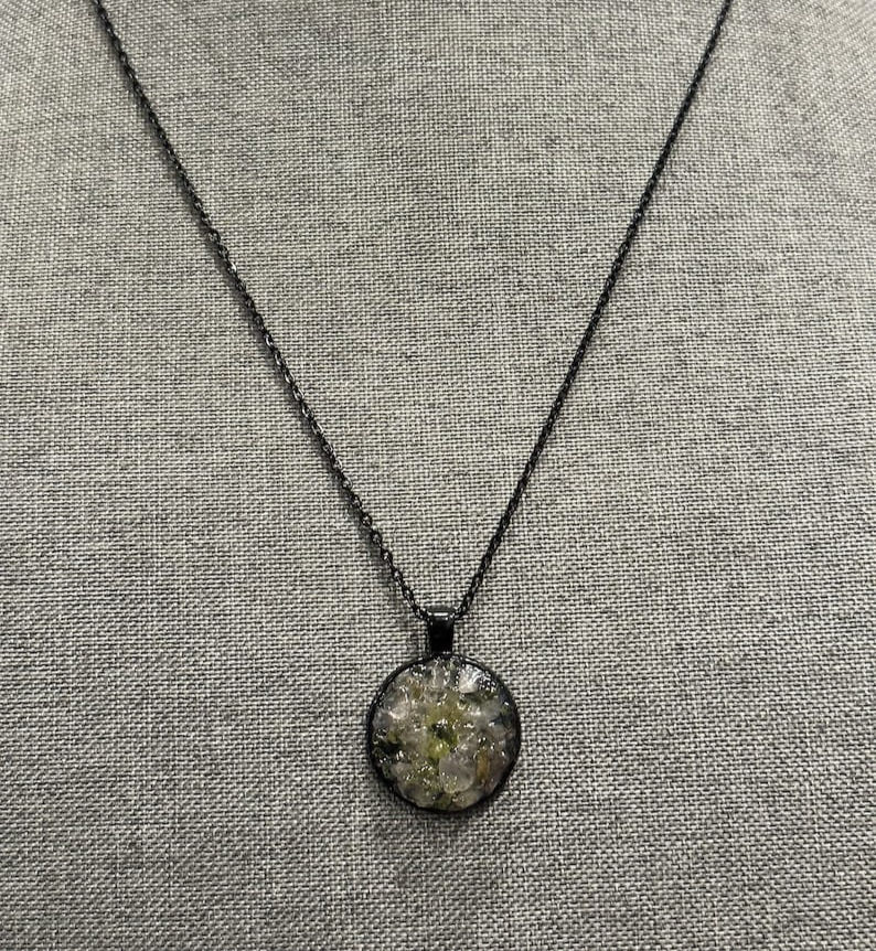 Thumbnail: Peridot, Rose Quartz, Black, Pendant, Necklace