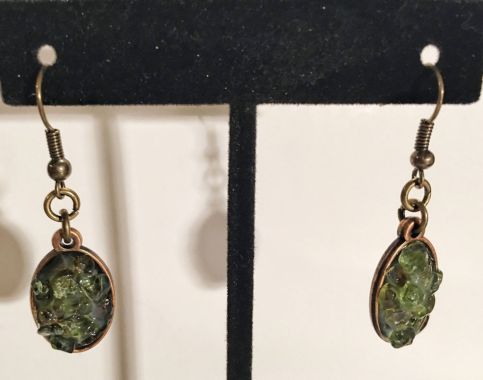 Antique Bronze, Peridot, Dangle, Earrings