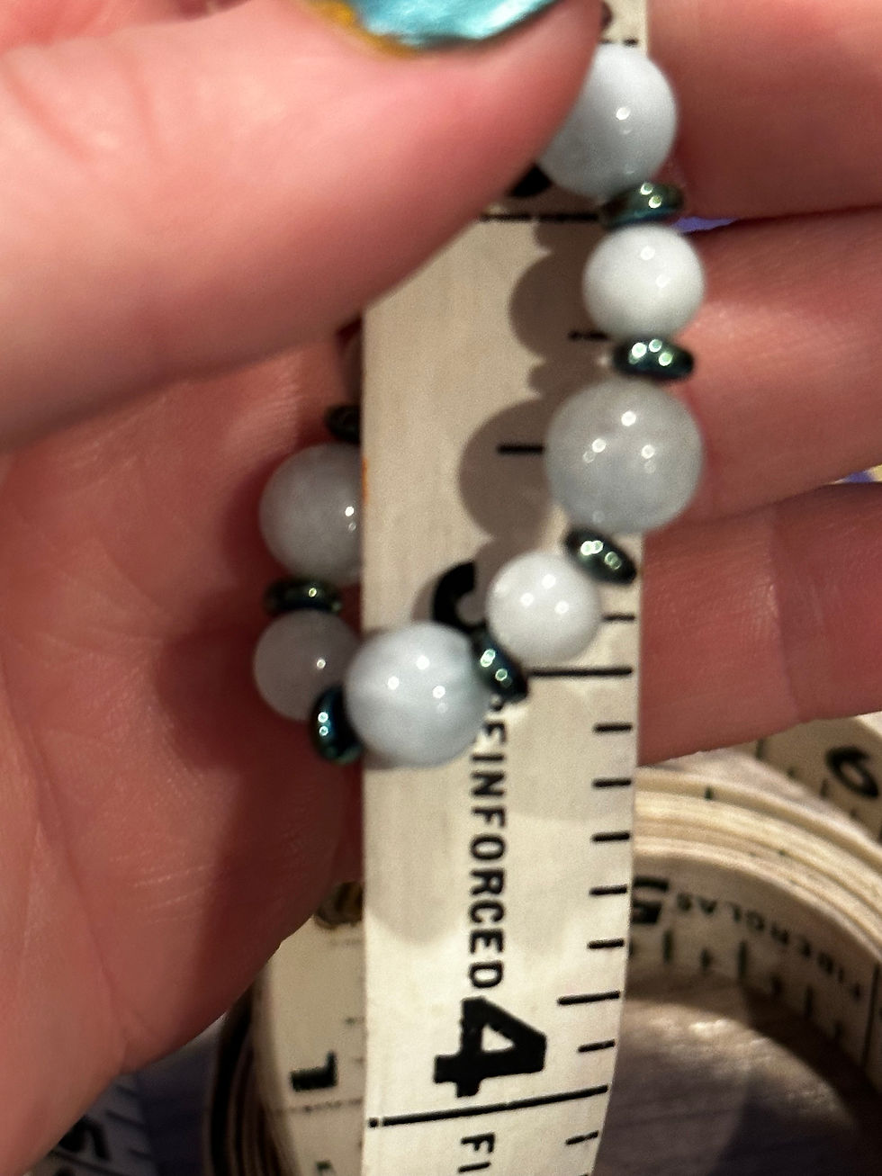Thumbnail: Aquamarine, Gemstone, Adjustable, Hematite, Bracelet