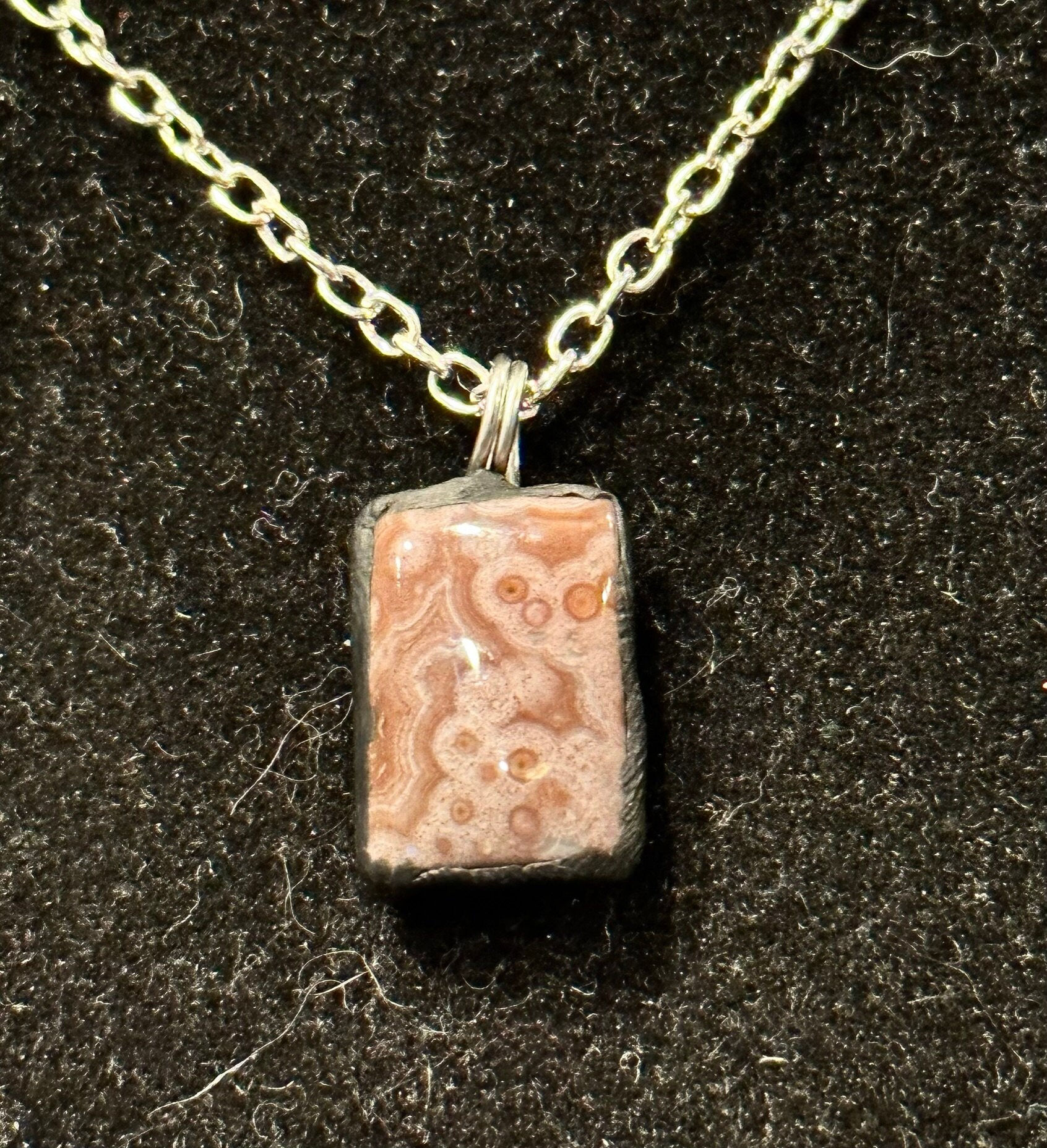Red, Agate, Crazy Agate, Rectangle, Pendant, Necklace