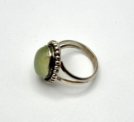 Thumbnail: Prehnite, Oval, Silver, Size9, Ring