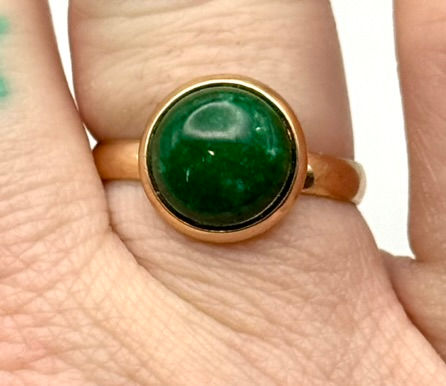 Thumbnail: Green Aventurine, Adjustable, Round, Ring
