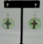 Abalone Shell, Cross, Circle, Dangle, Earrings