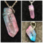 Unicorn, Rainbow, Dyed, Quartz, Wire Wrapped, Gemstone, Pendant, Necklace