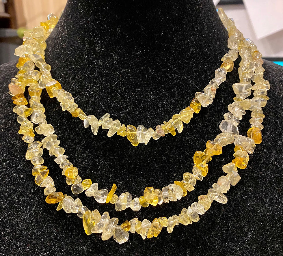 Thumbnail: Citrine, Beaded, Long, 58 Inch Necklace