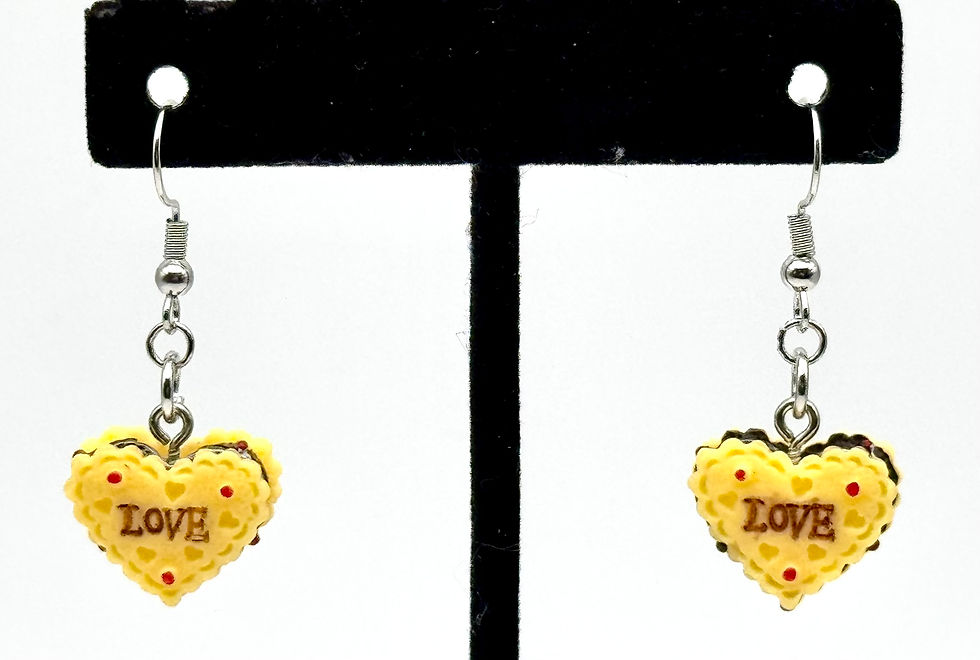 Thumbnail: Heart, Love, Cookie, Ice Cream, Sandwich, Silver, Earrings