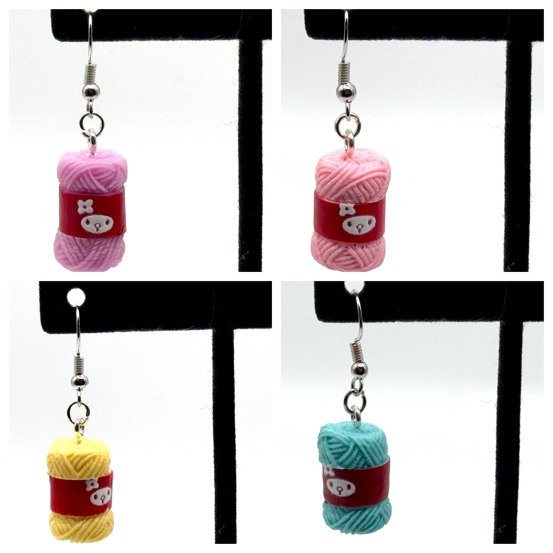 Yarn, Bundle, Silver, Earrings