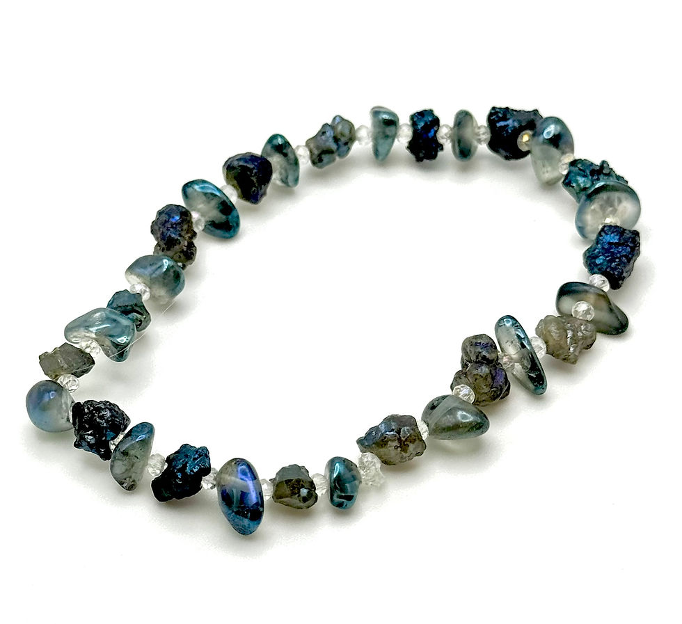 Blue, Iris, Quartz, Gemstone, Bracelet - SerenityGraceJewelry