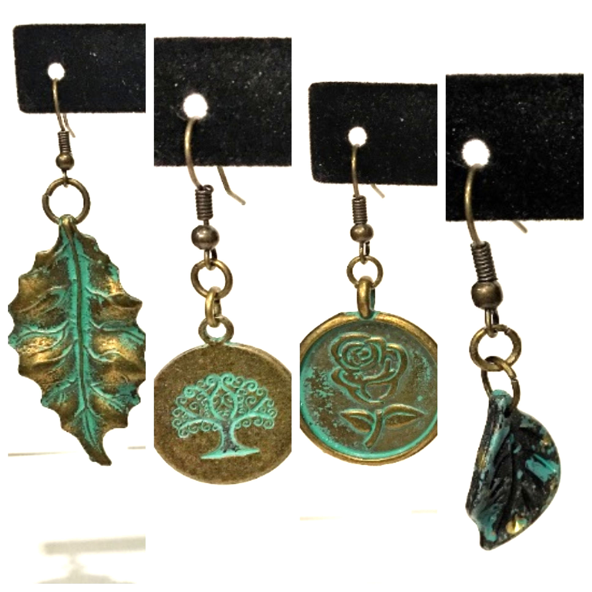Patina Leaf Earrings