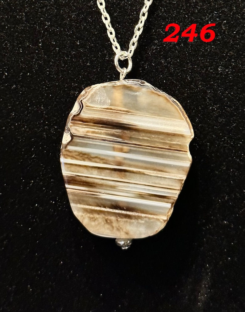 Agate Stone, Wire Wrapped, Pendant, Necklace
