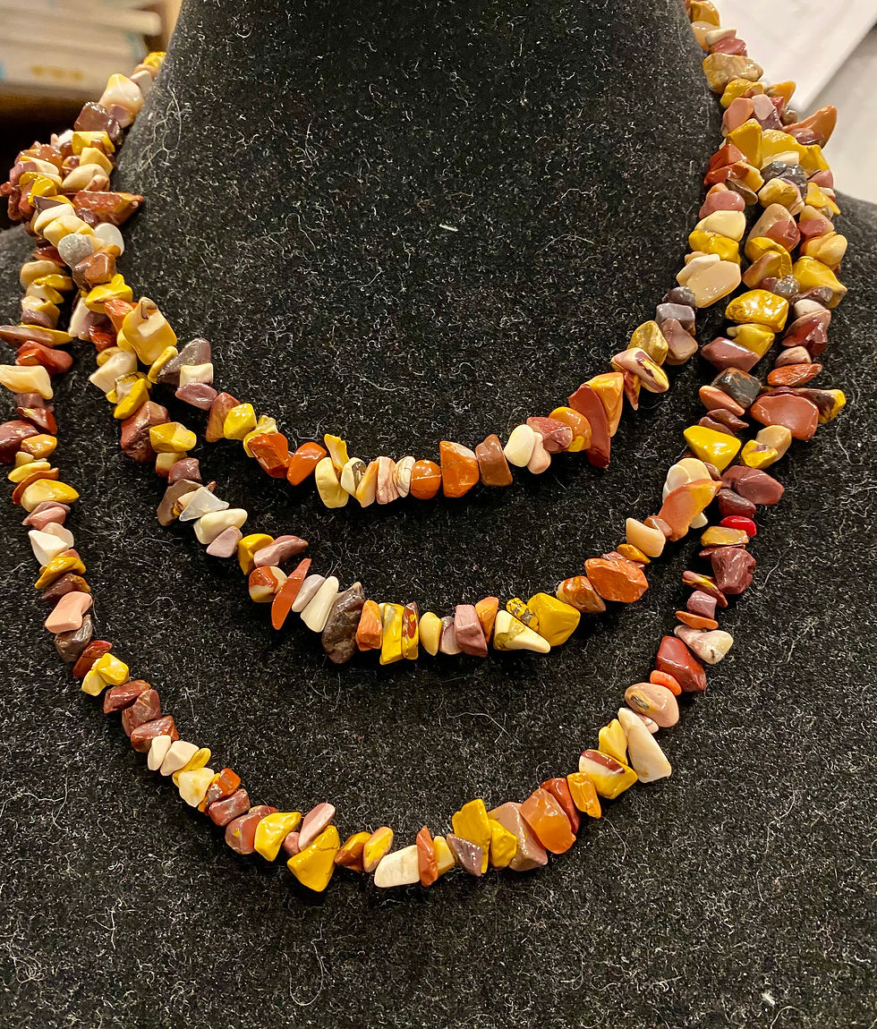 Thumbnail: Mookaite, Jasper, Beaded, 58 Inch Necklace