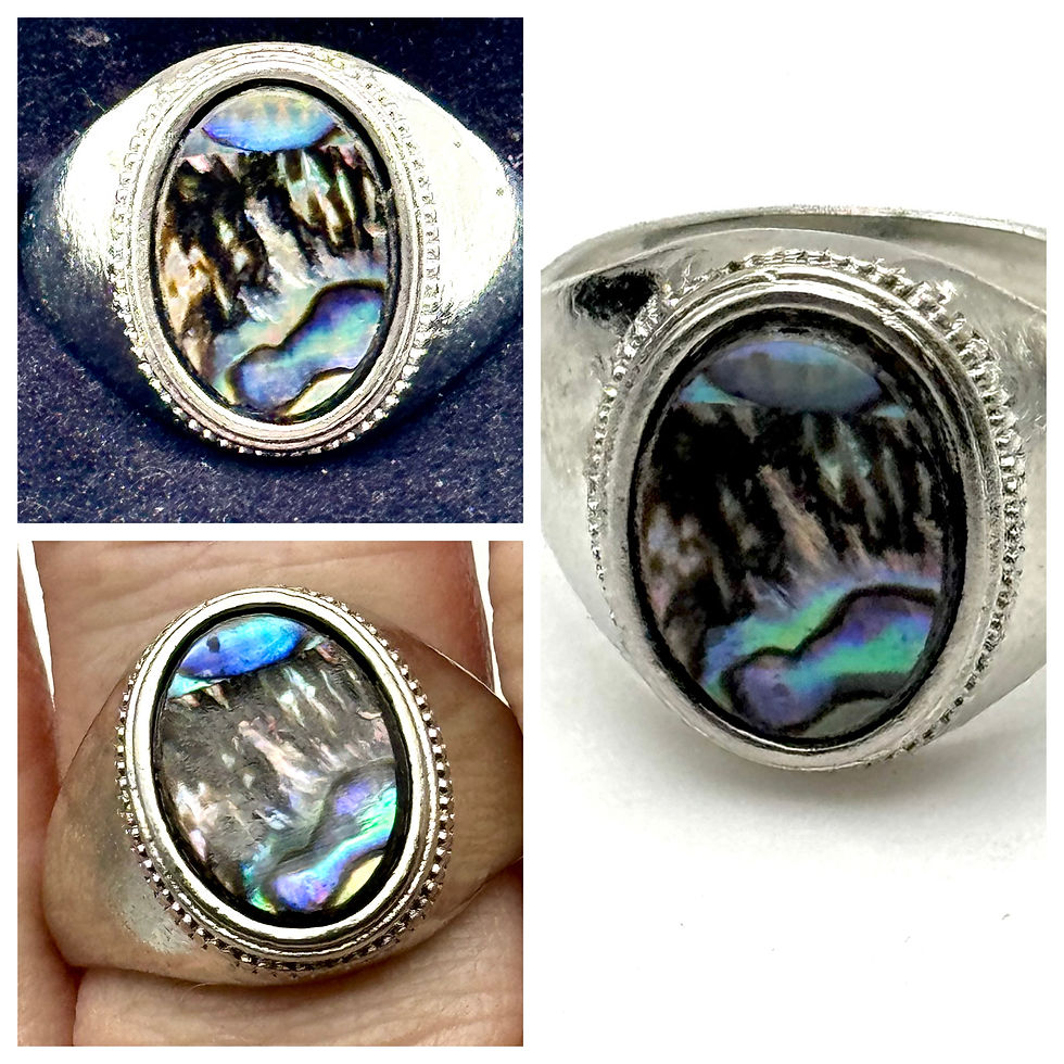 Thumbnail: Abalone Shell, Oval, Rings