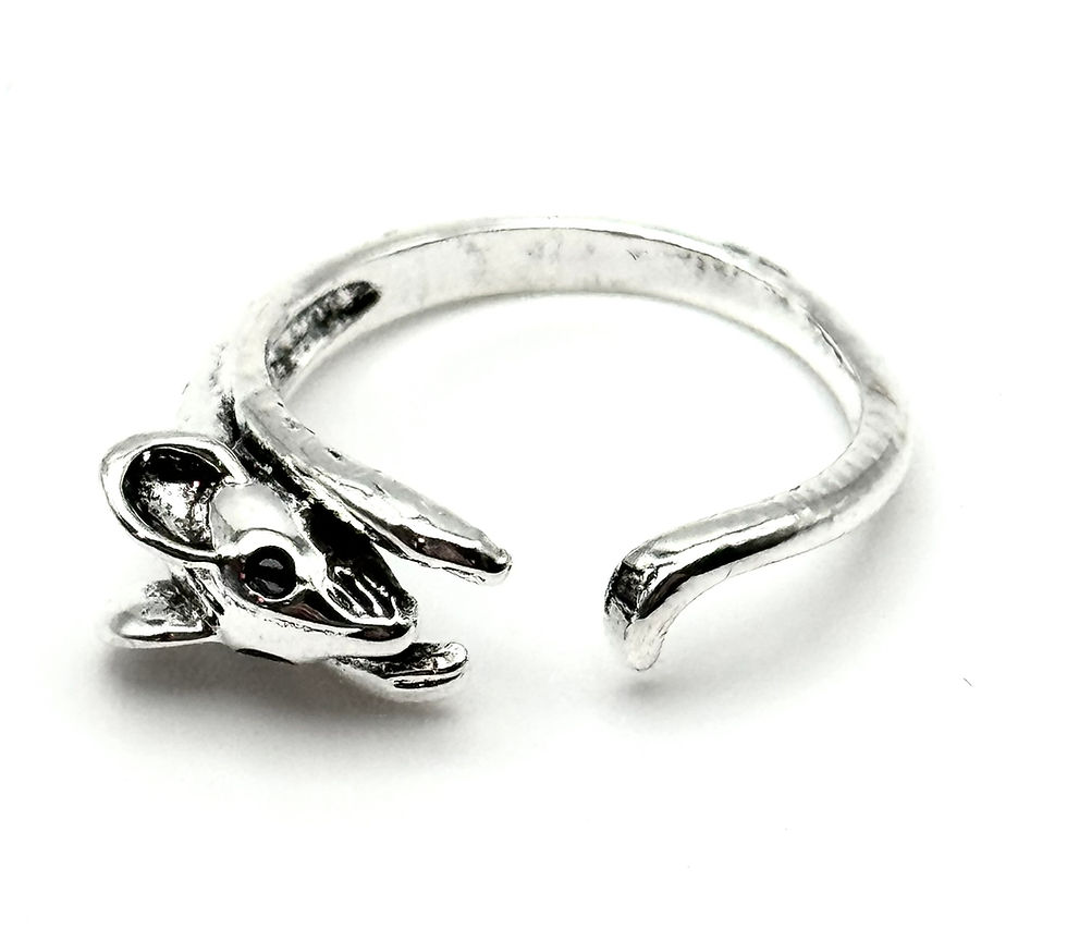 Thumbnail: Mouse, Silver, Adjustable, Ring