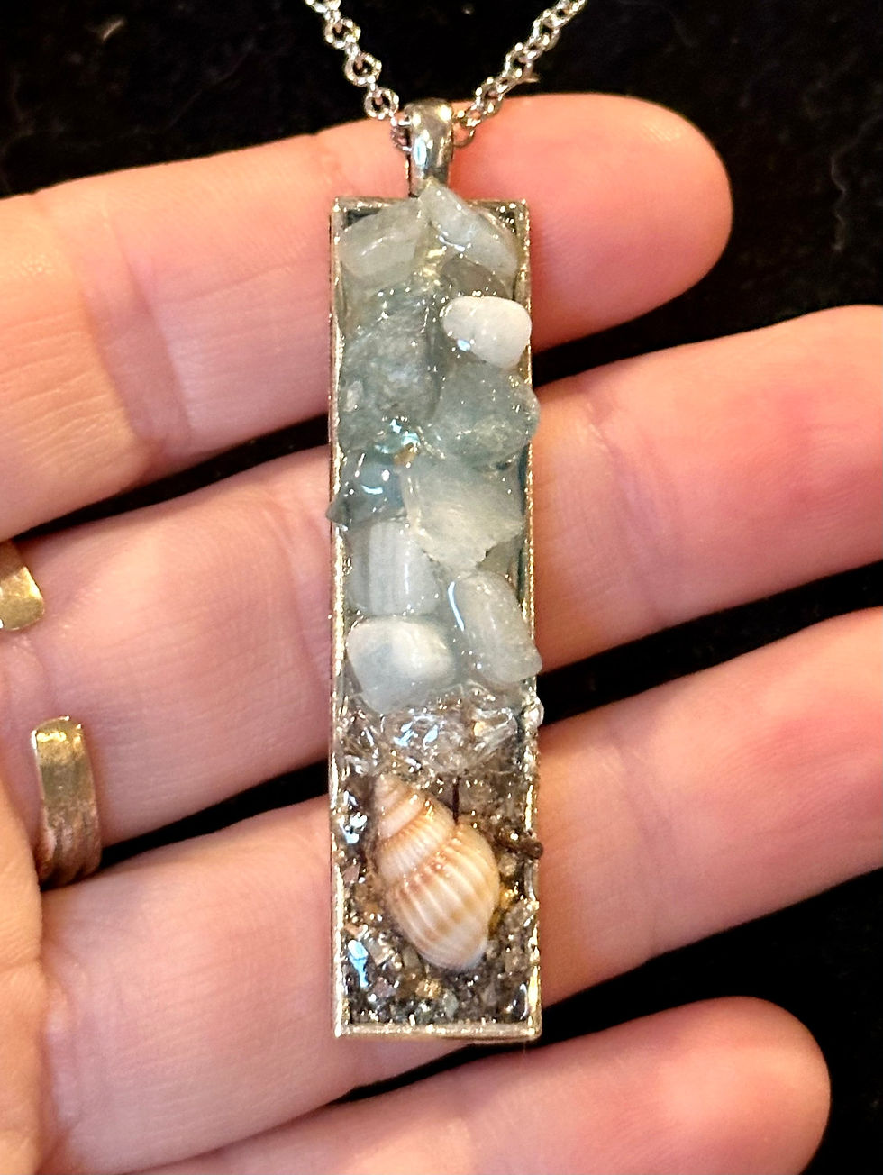Thumbnail: Beach, Seashell, Sand, Resin, Pendant, Necklace