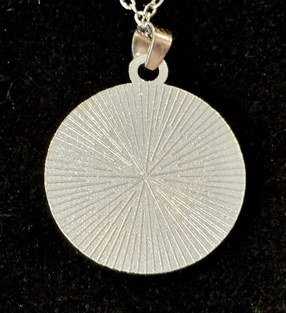 Thumbnail: Pentagram, Triple Moon Goddess, Round, Pendant, Silver, Necklace