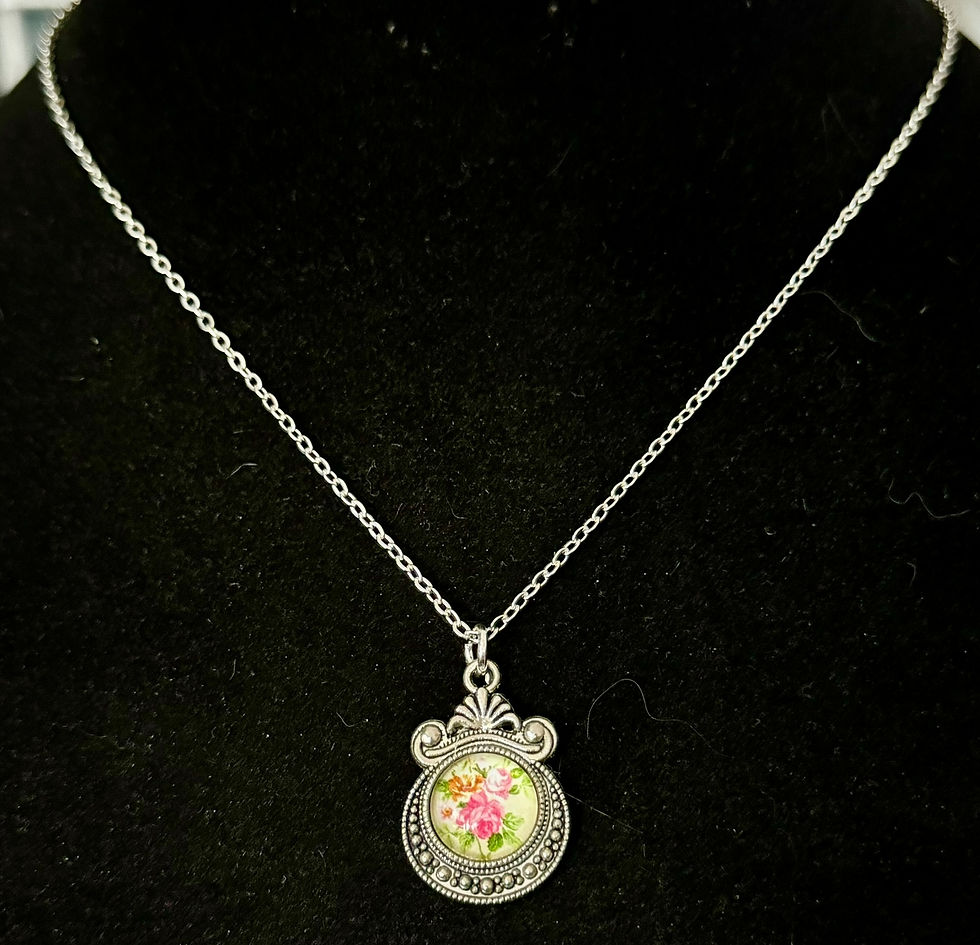 Thumbnail: Silver, Pearl, Flower, Pendant, 18 Inch Necklace, 20 Inch Necklace, 24 Inch Necklace