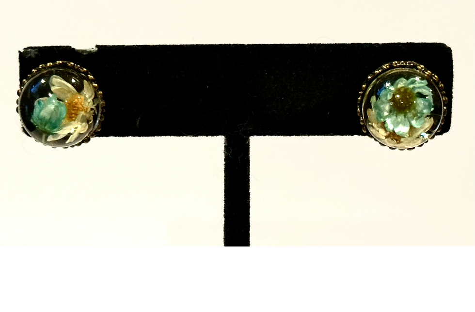 Thumbnail: Bubble, Resin, Flower, Silver, Bronze, Post, Earrings