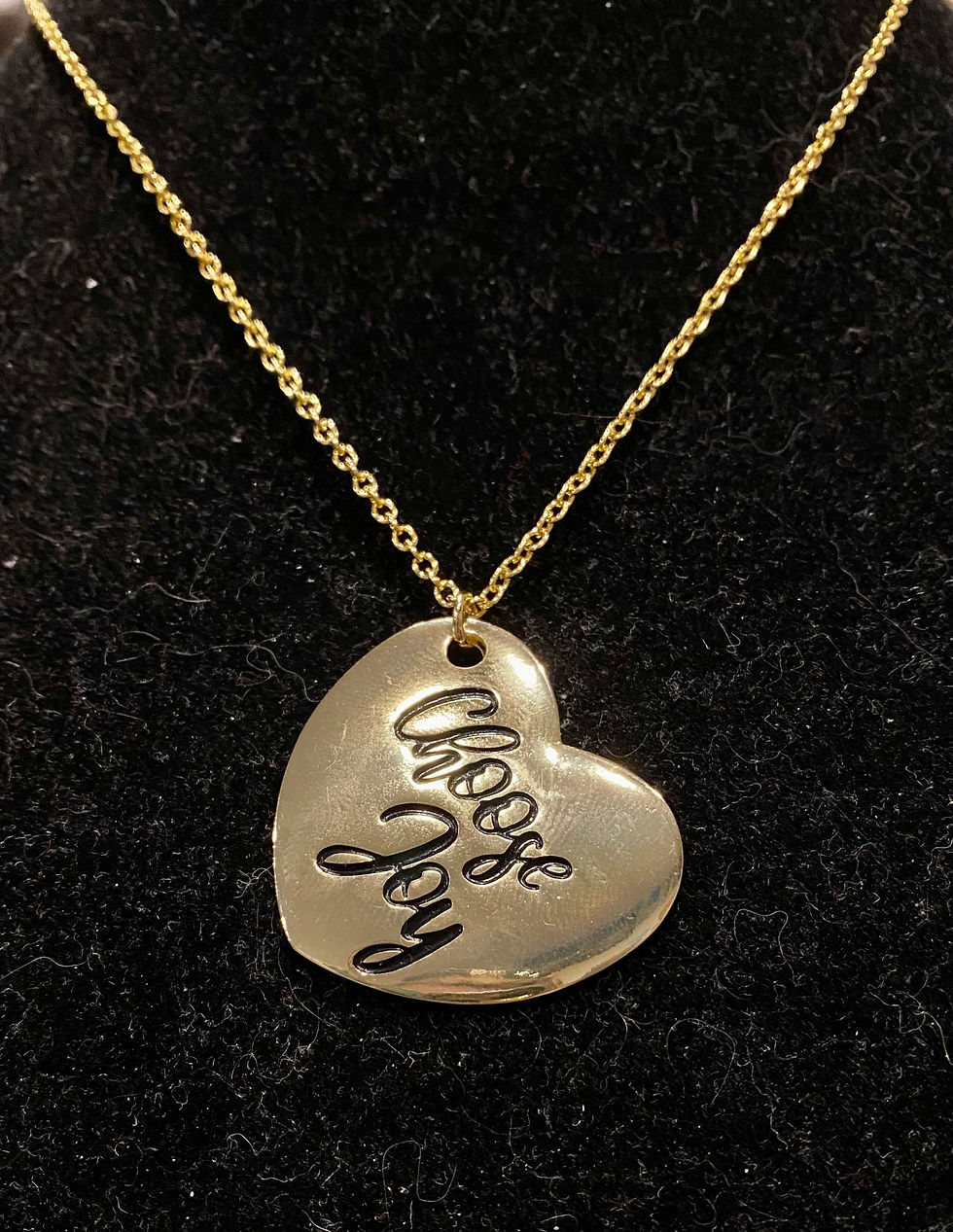Thumbnail: Choose Joy, Rose Gold, Silver, Heart, Pendant, Necklace - SerenityGraceJewelry