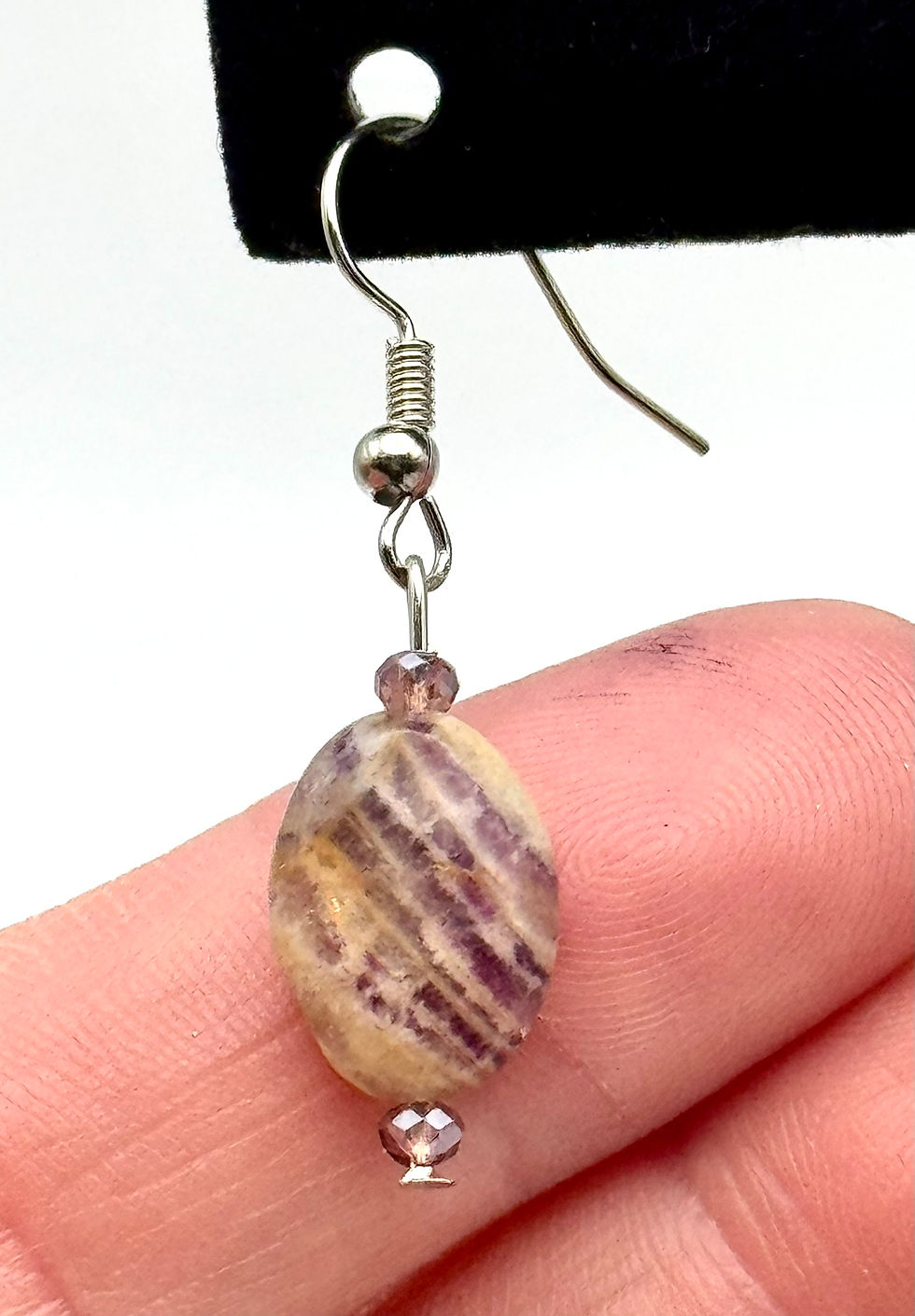 Thumbnail: Fluorite, Silver, Gemstone, Earrings